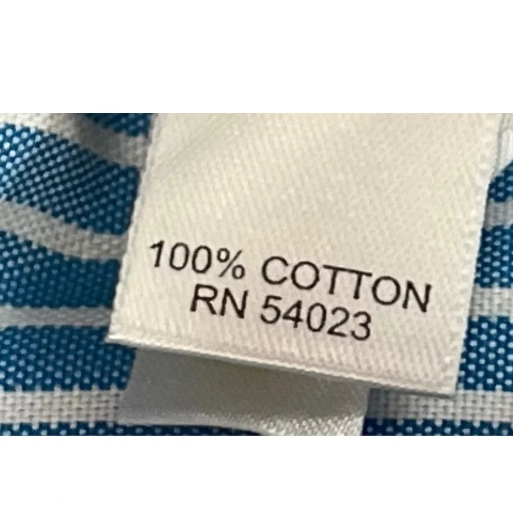 Banana Republic Men XL Blue White Striped Non-Iron Classic Fit Button Down Shirt